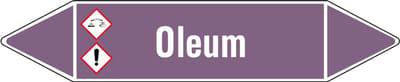 Oleum leidingmarkering op vel - basen 126 x 26 mm - 5 per vel