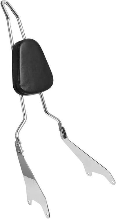 Motorfiets Rugleuning - Passagierssteun Sissybar - Comfortabel Rijden - Afneembaar Ontwerp - 3.3 kg - Zilver