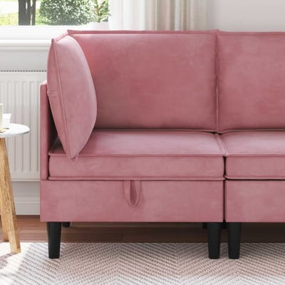 vidaXL - Sofa - met - opslag - Roze - Fluweel