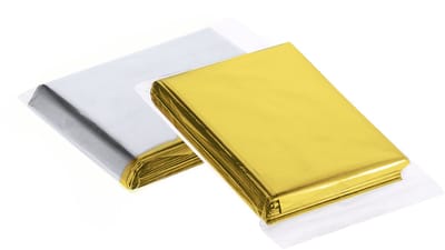 Isolerende Nooddeken – Dubbelzijdig Zilver/Goud – Gealumineerd PET – Waterdicht & Compact