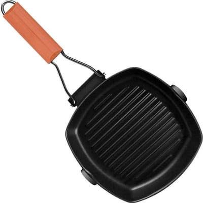 Koekenpan 20cm - Bakplaat Pan - Lekker Koken - Opvouwbaar Handvat - 20 cm - Zwart