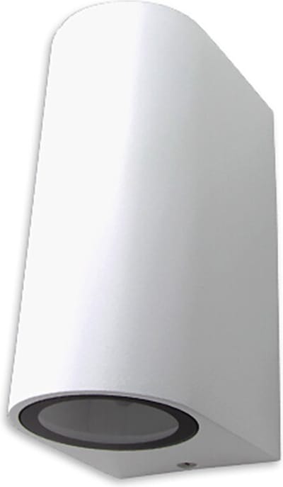 LED Tuinverlichting - Buitenlamp - Prixa Hoptron - Up en Down - GU10 Fitting - Rond - Mat Wit - Aluminium