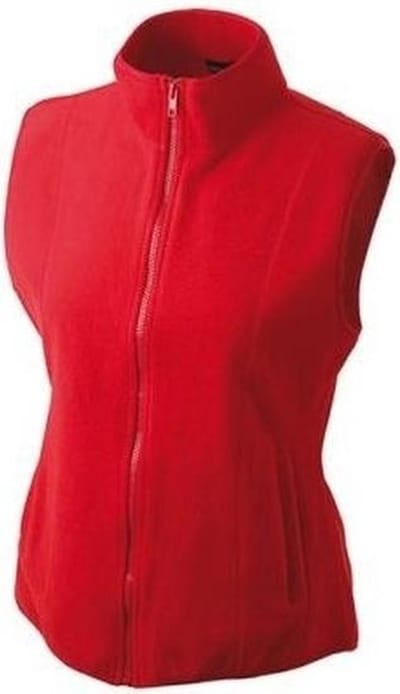 Fleece casual bodywarmer rood voor dames - Outdoorkleding wandelen/zeilen - Mouwloze vesten S