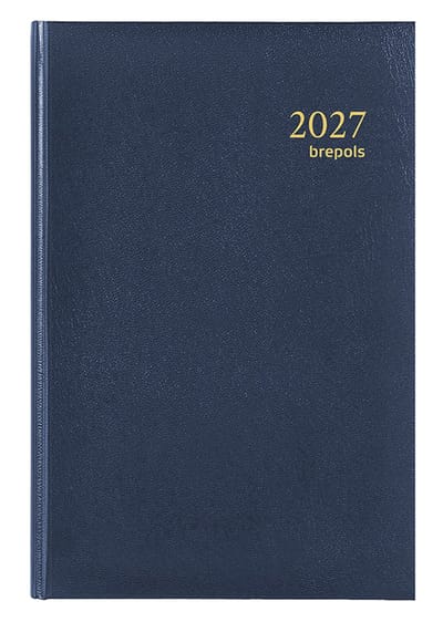 Brepols bureau agenda 2027 - SATURNUS LUXE [0.216] - LIMA - Bureau agenda - 1 dag op 1 pagina - Dagoverzicht - Blauw - 13.3 x 20.8 cm