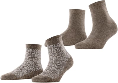 Esprit Heart Pattern 2-Pack gedessineerd katoen multipack sokken dames veelkleurig - maat 35-38