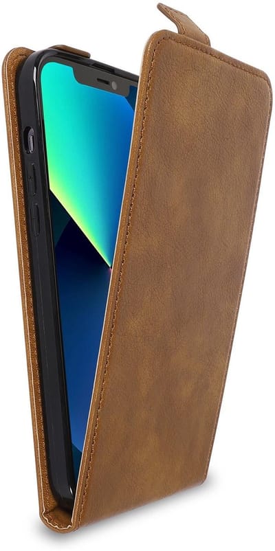 Cadorabo Hoesje geschikt voor Apple iPhone 13 in CACAO BRUIN - Beschermhoes Case Cover in flip-design, gemaakt van glad kunstleder
