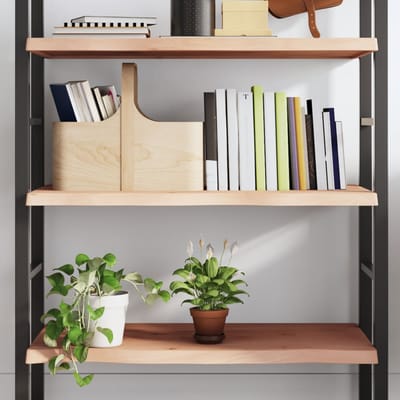 vidaXL - Wandschap - 100x40x(2-4) - cm - onbehandeld - massief - eikenhout
