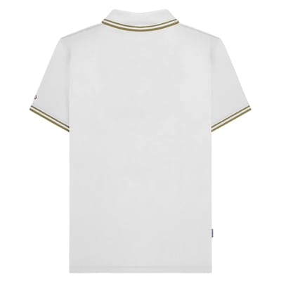 Lambretta Heren SS25 Twin Tip Poloshirt (Wit/Cashew)