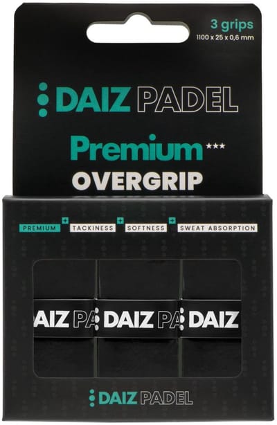 DAIZ PADEL Racket Overgrip - Premium Padel Grip tape - Zacht & Comfort - Antislip - Overgrip Tennis & Padel - Grip Padelracket - Zwart - 3 stuks