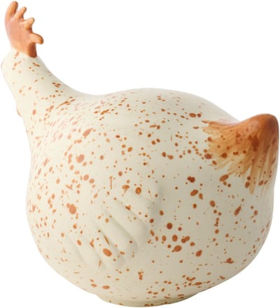 J-Line decoratie Kip - keramiek - wit/bruin - large