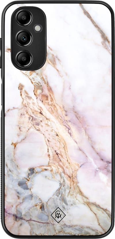 Casimoda® hoesje - Geschikt voor Samsung Galaxy A14 5G - Parelmoer Marmer - Zwart TPU Backcover - Marmer - Multi