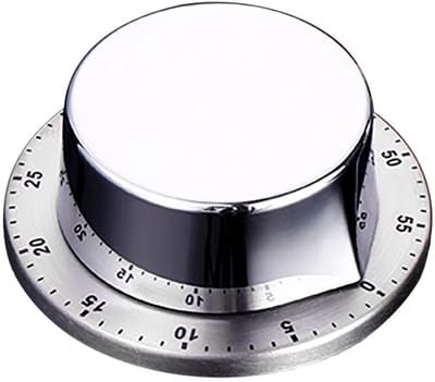 longziming -Mechanische Keukentimer van RVS – Magnetisch – 1-60 Minuten – Zilver