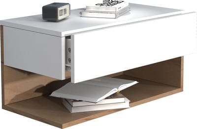 Houten wandlade nachtkastje wandplank lade console nachtkastje Usal XL 60 cm
