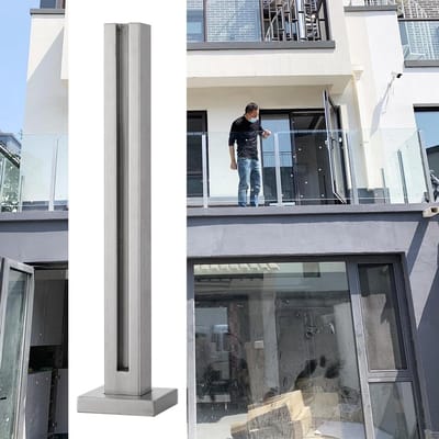Balustrade Paal - Hekpaal RVS - Balkon Afzetting - Roestvrij Staal - 120 cm - Zilver