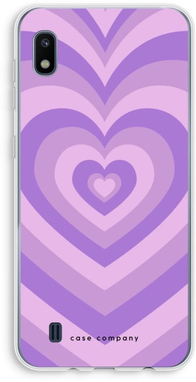 Case Company® - Hoesje geschikt voor Samsung Galaxy A10 hoesje - Hart Paars - Soft Cover Telefoonhoesje - Bescherming aan alle Kanten en Schermrand