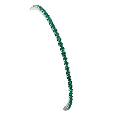 Nivard Armband - Staal - Nep Zilver - Dames - Zilver/Groen