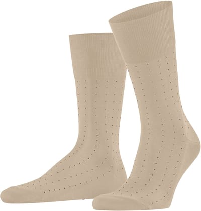 FALKE Tiago Dotted Line fijn lichte glans fil d'Ecosse katoen Sokken heren beige - maat 39-40