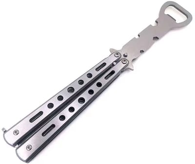 Actie4you® - Vlinder Opener - Opener – Uitvouwbare Opener - Vouwbare Opener – Uitklap Opener – Fles opener - Zilver