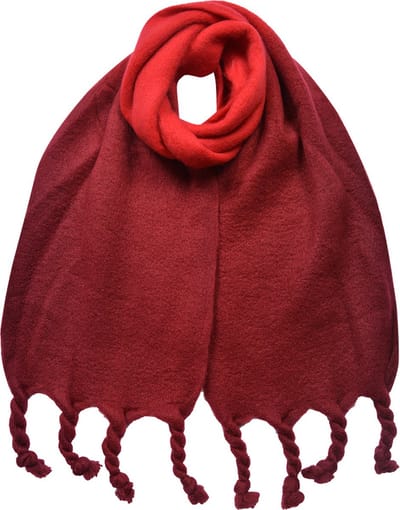 Clayre & Eef Wintersjaal Dames 32x220 cm Rood Synthetisch