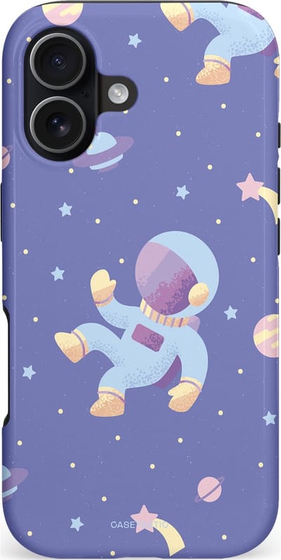 Casetastic hoesje geschikt voor Apple iPhone 17 - MagSafe - Dubbellaagse bescherming - Vliegen in de ruimte - Fashion Case - Lavendel Lichtgrijs
