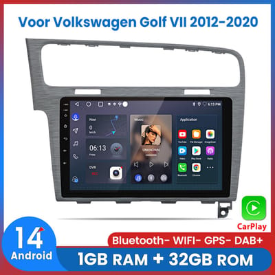 Awesafe Autoradio - Geschikt Voor Volkswagen Golf VII 2012 t/m 2020 - Zilveren - Apple Carplay & Android Auto (Draadloos) - Android 14.0 - 1+32GB - Touchscreen - GPS Navigatiesysteem - 2012 2013 2014 2015 2016 2017 2018 2019 2020