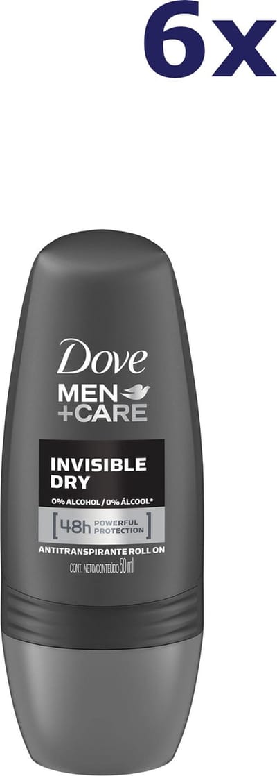 6x Dove Deo Roll-on Men - Care Invisible Dry 50 ml