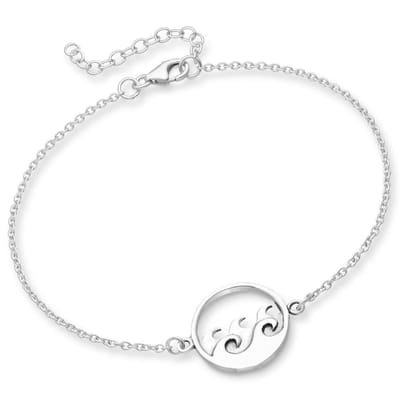 EAR IT UP - Armband - Dames - Golven - 925 sterling zilver - Geoxideerde details - 16,5 tot 18,5 cm - 1 stuk