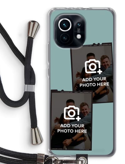 Gepersonaliseerd - Case Company® - Hoesje met koord geschikt voor Xiaomi Mi 11 hoesje met Koord - Polaroid Zwart - Telefoonhoesje met Zwart Koord - Bescherming aan alle Kanten en Over de Schermrand