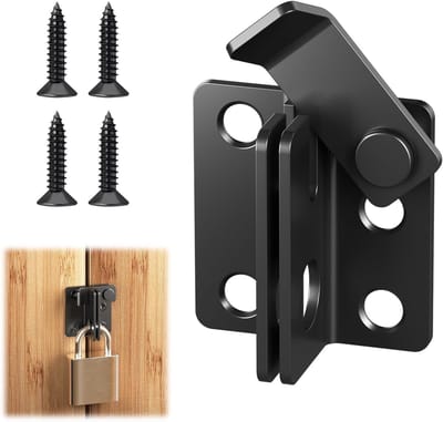 Vergrendelbare roestvrijstalen deur- en raamsluiting - Kleine 2-in-1 latch met schroef voor beveiliging en privacy