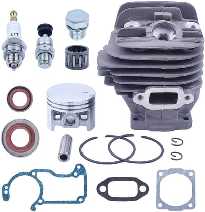Cilinder Zuiger Set - Motoronderdelen Kettingzaag - Kettingzaag Reparatie - Nikasil Gecoat - 44.7mm Diameter - Goudkleurig