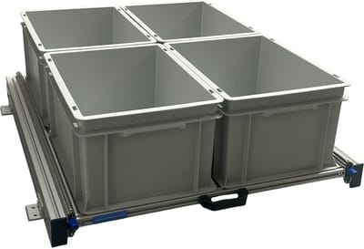 Aluminium schuifframe voor camper 80x60 cm inclusief 4 open bakken