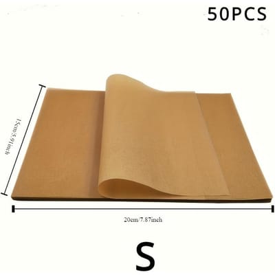 50 Vel Voorgesneden Anti-aanbak Bakpapier, Perfect voor Bakken, Grillen, Frituren en Stomen, Compatibel met de Meeste Bakplaten