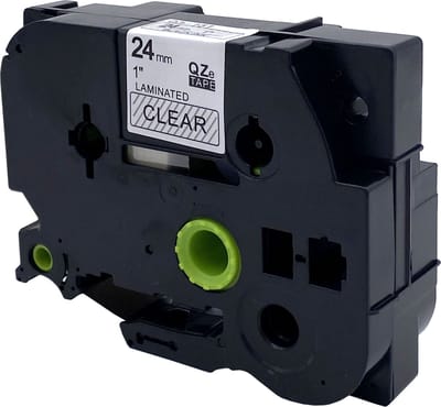 DULA Brother Compatible label tape- Tze-151 - 1 cassette - Brother P-Touch - Zwart op transparant - 24mm x 8m