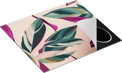 Chefcare Inductie Beschermer Bloem Bladeren - Bloemen - Abstract - 60x50 cm - Afdekplaat Inductie - Kookplaat Beschermer - Inductie Mat