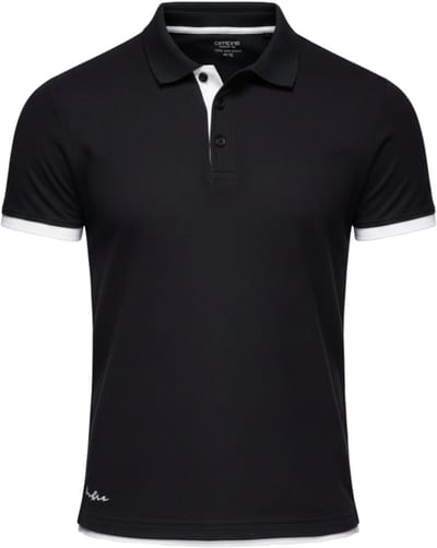OMBRE Polo - Slim Fit - Katoen - Korte Mouw Zwart S