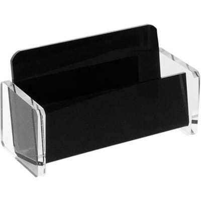 Porte-cartes de visite en acrylique, support de rangement créatif pour cartes de visite, pour 50 à 70 cartes de visite, fournitures de bureau noir