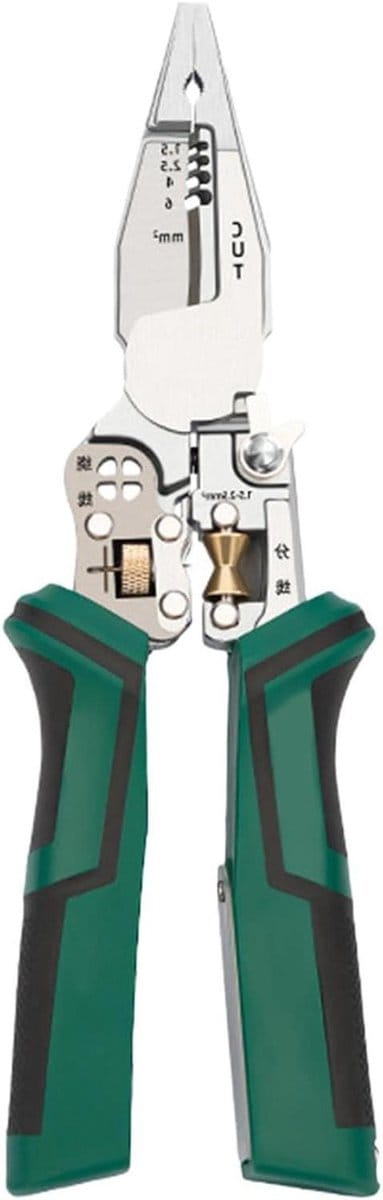 Draadstripper Tang - Elektrisch Gereedschap - Elektricien Onderhoud - 10-in-1 Functie - 21 cm Lengte - Grijs