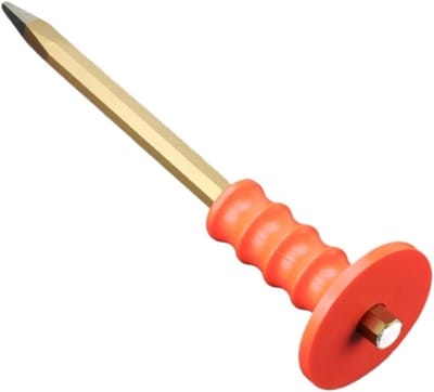 Puntige Metalen Beitels - Koude Beitels - Beton Bewerken - Geïntegreerde Slagkap - 300 mm - Rood