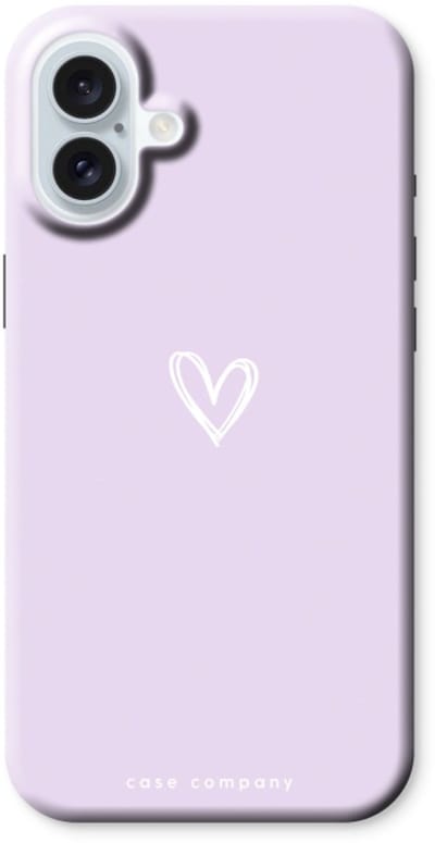Case Company® - Hoesje geschikt voor iPhone 16 Plus hoesje - Klein hartje paars - Tough Case - Maximale Bescherming alle Kanten en Schermrand