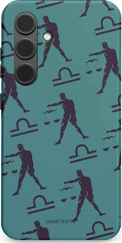 Casetastic Hoesje Geschikt voor Samsung S24 - Stijlvolle Beschermende Duo-layer Case - Zodiak weegschaal