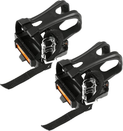 Fiets pedalen - Vervangende pedalen - Binnen en buiten - Met verstelbare riemen - 9/16-Inch spindel - Zwart
