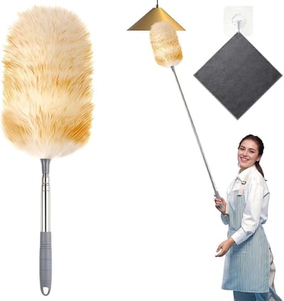 Pluizenstofdoek - Wolborstel Telescoop - Stof Verwijderen - Uitschuifbaar Handvat - 130 cm - Standaard