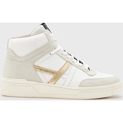 AllSaints Pro Suede High Top White/gold Maat: 37 | Sneakers Outlet | Dames | Wit