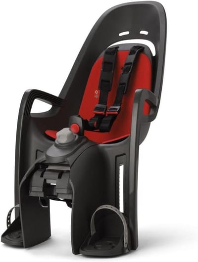 Kinderfietszitje - Fietsstoeltje Kinder - Veilig Fietsen - Ergonomische Ligpositie - 34 x 80 x 37 cm - Grijs/Rood