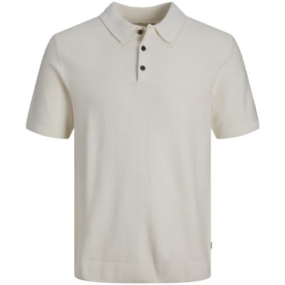 Jack & Jones - Heren Polo SS Sandri Knit Polo - Wit - Maat S
