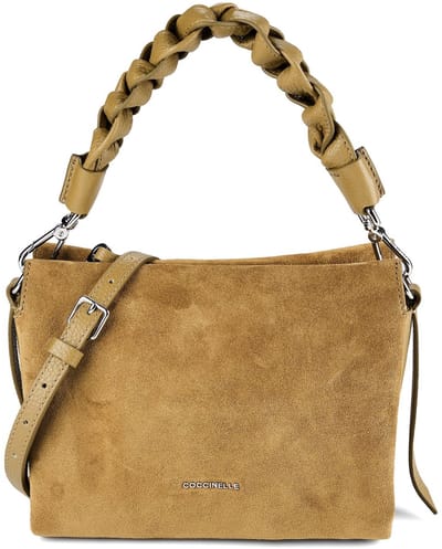 COCCINELLE Leren handtas schoudertas Boheme Handbag Suede Grainy Leather Seagrass / Seagrass kaki