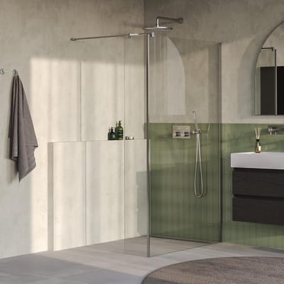 Brauer Oblivion - Inloopdouche - Helder Glas - 110 x 200 cm - met Zijwand 40 cm - incl. Glascoating - PVD RVS-Kleurig Geborsteld