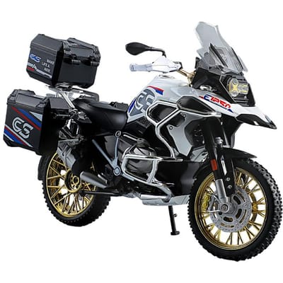 1/10 R1250 Gs Adv Legering Racing Motorfiets Diecasts Metaal Straat Sport Motorfiets Model Simulatie Geluid En Licht Kinder Speelgoed Cadeau gray