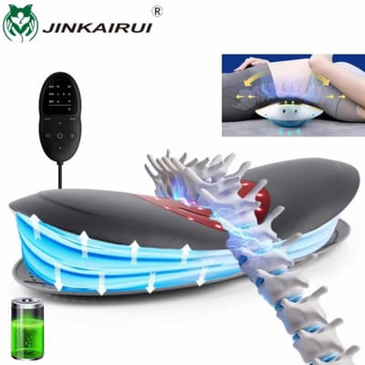 Lendenmassageapparaat Curvatuurmassage Tractiecorrectie Taille Infrarood Intelligent om de lumbale Gezondheid te verbeteren zwart
