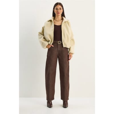 Hooggewaisted Baggy Denim Broek